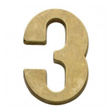 Number 3, antique brass