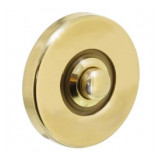 Bell push, round, polished brass